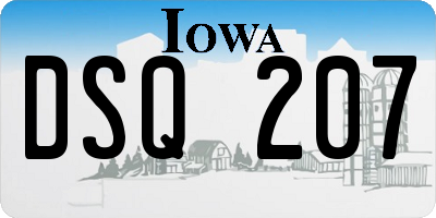 IA license plate DSQ207