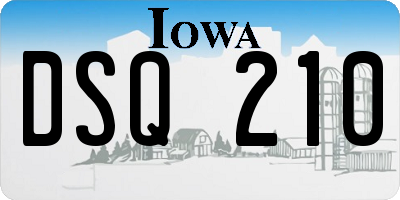 IA license plate DSQ210