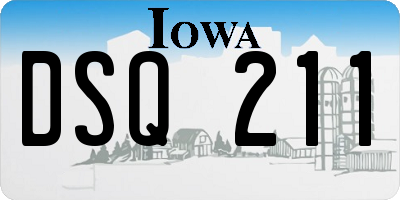 IA license plate DSQ211