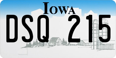IA license plate DSQ215