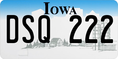 IA license plate DSQ222