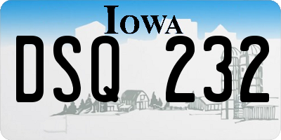 IA license plate DSQ232