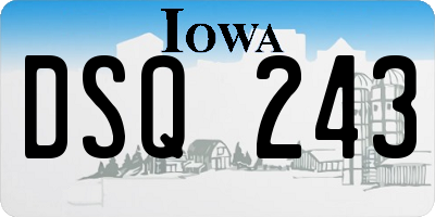 IA license plate DSQ243