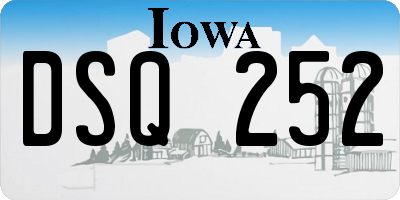 IA license plate DSQ252