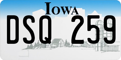 IA license plate DSQ259
