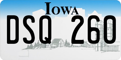 IA license plate DSQ260