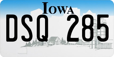 IA license plate DSQ285