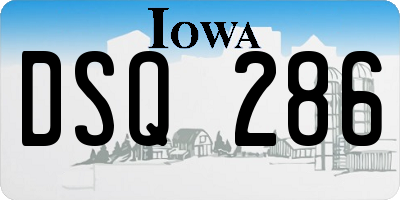 IA license plate DSQ286