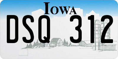 IA license plate DSQ312