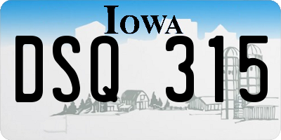 IA license plate DSQ315