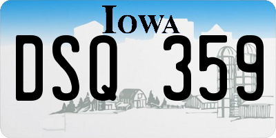 IA license plate DSQ359