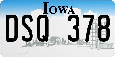 IA license plate DSQ378