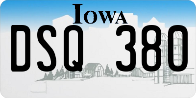 IA license plate DSQ380