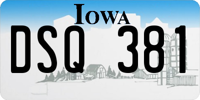 IA license plate DSQ381