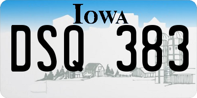 IA license plate DSQ383