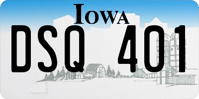 IA license plate DSQ401