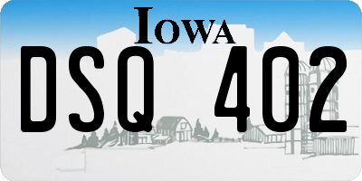 IA license plate DSQ402