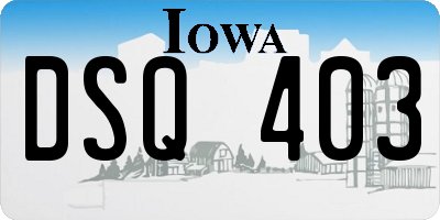 IA license plate DSQ403