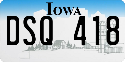 IA license plate DSQ418