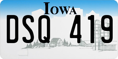 IA license plate DSQ419