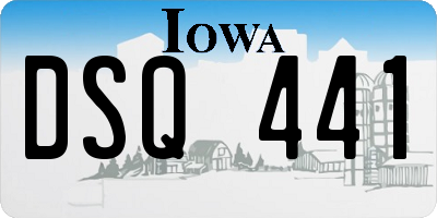 IA license plate DSQ441