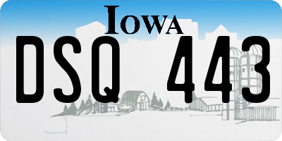 IA license plate DSQ443