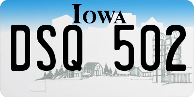 IA license plate DSQ502