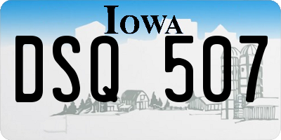 IA license plate DSQ507