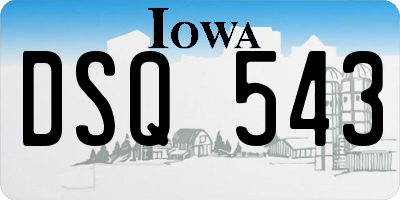 IA license plate DSQ543