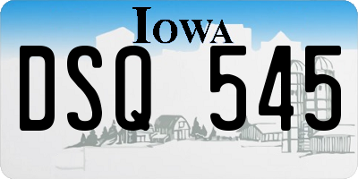 IA license plate DSQ545