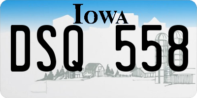IA license plate DSQ558