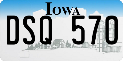 IA license plate DSQ570