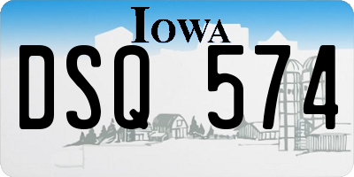 IA license plate DSQ574