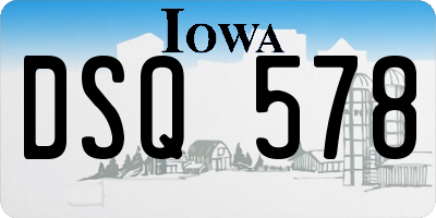 IA license plate DSQ578