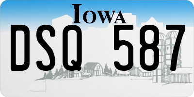 IA license plate DSQ587