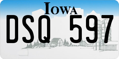 IA license plate DSQ597