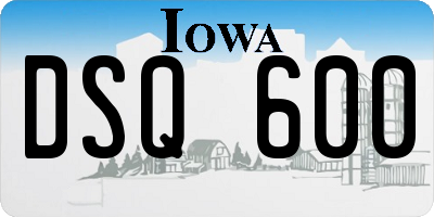 IA license plate DSQ600