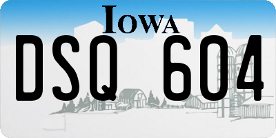 IA license plate DSQ604