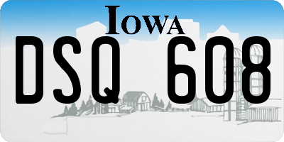 IA license plate DSQ608