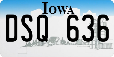 IA license plate DSQ636