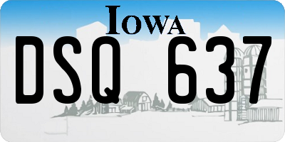 IA license plate DSQ637
