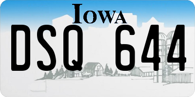 IA license plate DSQ644