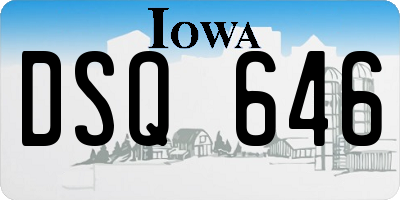 IA license plate DSQ646