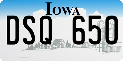 IA license plate DSQ650