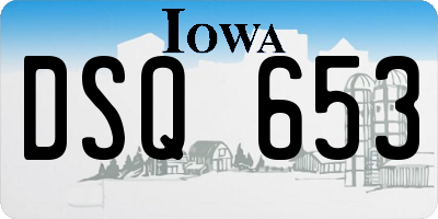 IA license plate DSQ653