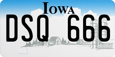 IA license plate DSQ666