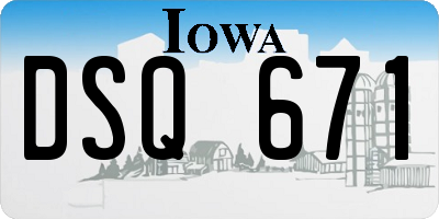 IA license plate DSQ671