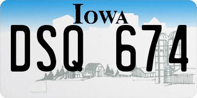IA license plate DSQ674