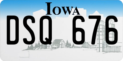 IA license plate DSQ676