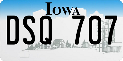 IA license plate DSQ707